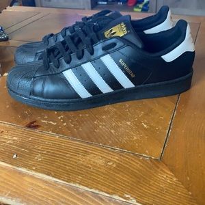 used adidas superstar black shelltops 11 1/2